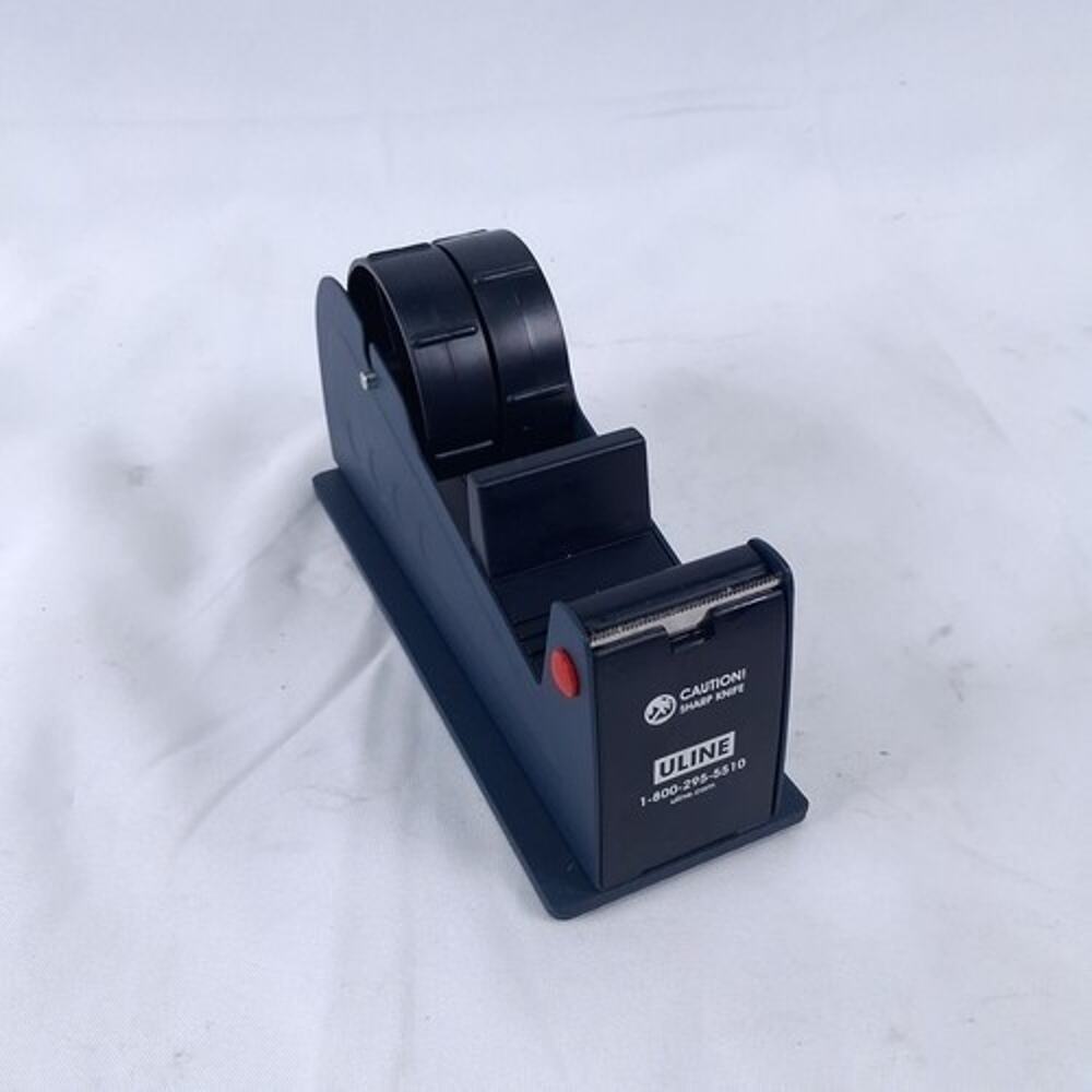 ULINE S-10000 CP672 Heavy Duty Desktop Tape Dispenser 2" Navy Blue Office